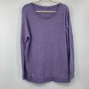 Calia Sweatshirt Purple Pullover Effortless Side Zip Athleisure Cozy Women’s Lg